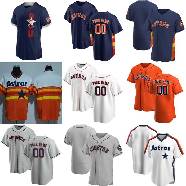 

baseball jerseys custom jersey mens women youth houston''astros''4 george springer 64 brandon bielak 5 jeff bagwell 22 j, Blue;black