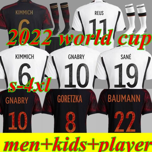 

2022 sane soccer jerseys germanies hummels kroos werner muller football shirt t gotze gnabry reus musiala 22 23 men kids kit long sleeve wom, Black