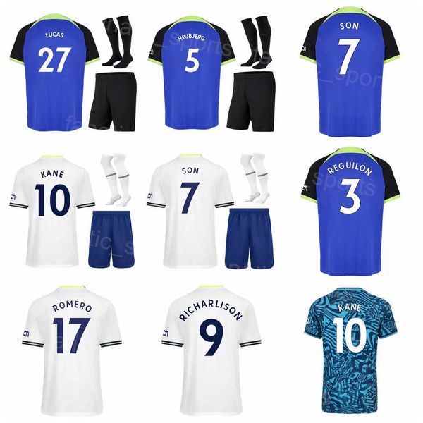 

men youth club soccer 15 eric dier jersey set 14 ivan perisic 5 pierre-emile hojbjerg 7 son heung-min 10 harry kane 27 lucas moura football, Black