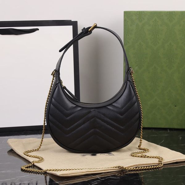 

evening bags half moon cross body bags underarm hand bag for women new genuine leather quilted shpulder purse chain handbag