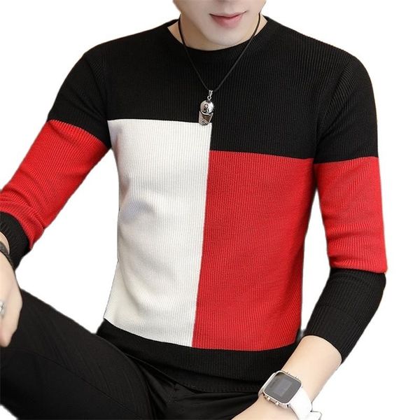 

men's sweaters hiver nouveauts pais chaud chandails o cou laine chandail hommes marque vtements tricots pull en cachemire  3xl 220829, White;black