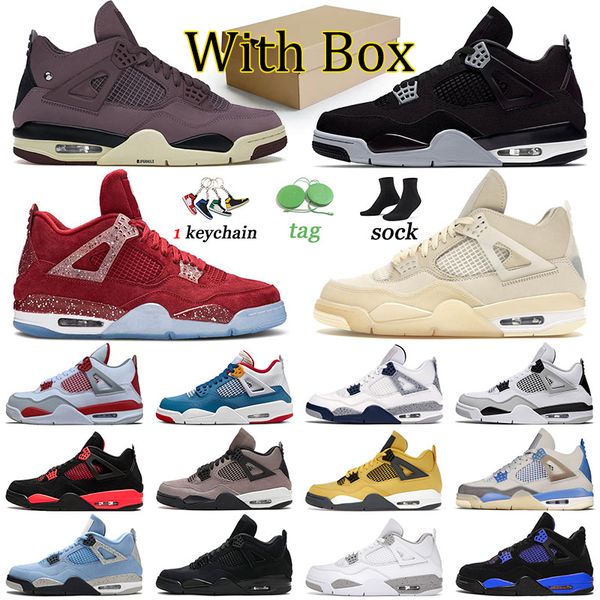 

jumpman basketball shoes classic 4s sneakers violet ore taupe haze sports red thunder royalty men women 4 trainers military black royal