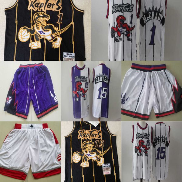 

basketball jerseys toronto''raptors''men jersey purple vince 15 carter tracy 1 mcgrady shorts, Black;red