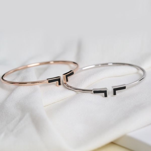 

t bracelet bracelets designer bangle gold braclets armband t bangle braclet woman pulsera bracciale bracciali braccialetto pulseras bracelet, Black