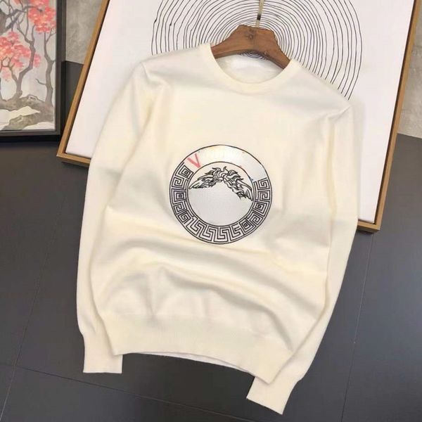 

vers sweater men hoodie designer sweaters medusa embroidered crew neck long sleeve wool coat, White;black