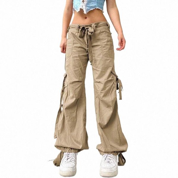 

women's pants & capris women's pants & capris y2k cargo with big pocket streetwear 2022 khaki color low waist trousers 90s joggers, Black;white