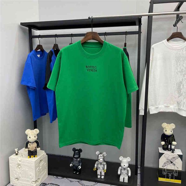

designer t shirt bv's classic brand bottega ven 22 early new bv three-dimensional letters drip printing round neck short sleeve casual, White;black