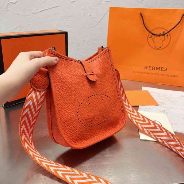 

bag bucket togo bags lychee hollow designer hermee cowhide leather women's evelyn pattern layer out single shoulder diagonal small wide