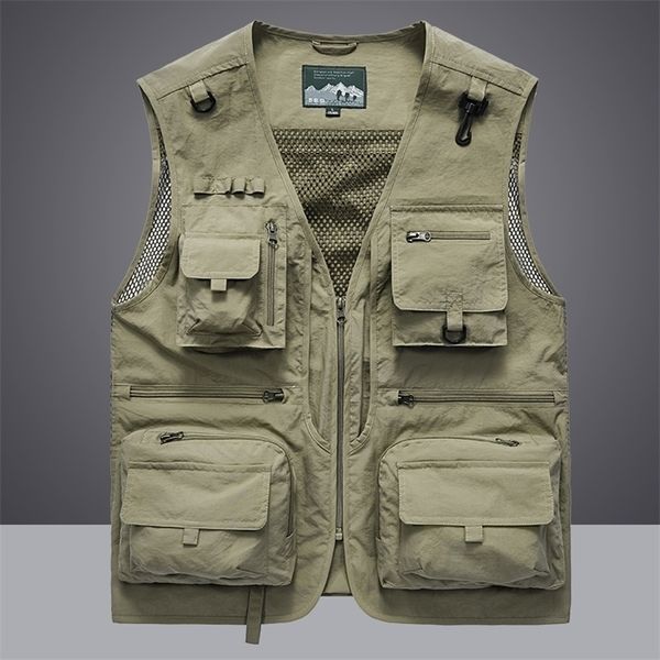 

mens vests summer men unloading tactical coat casual pographer waistcoat mesh work sleeveless jacket tools pocket 5xl 220829, Black;white
