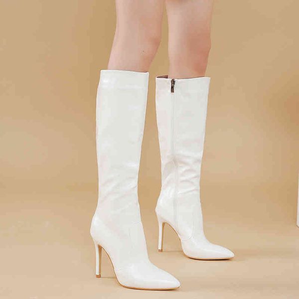 

boots long term t platform winter pointed high heel side zipper short boots large tube martin 220830, Black