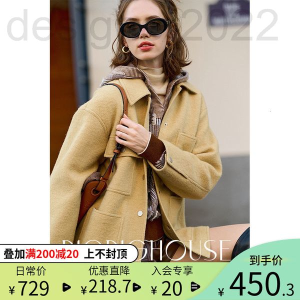 

women's jackets designer imported highly textured shrunk wool tweed with lapel and shoulder drop four pocket shirt jacket ep2i, Black;brown