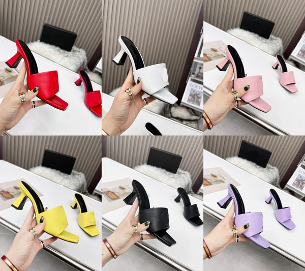 

2022 women slippers flat leather sandals outdoor casual heeled slipper summer designer luxury fashion ladies beach flat flip flops cylinder, Black
