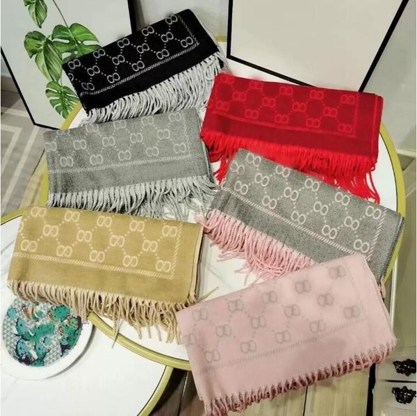 

stylish women cashmere scarf full letter printed scarves soft touch warm wraps with tags autumn winter long shawls 6 colors, Blue;gray