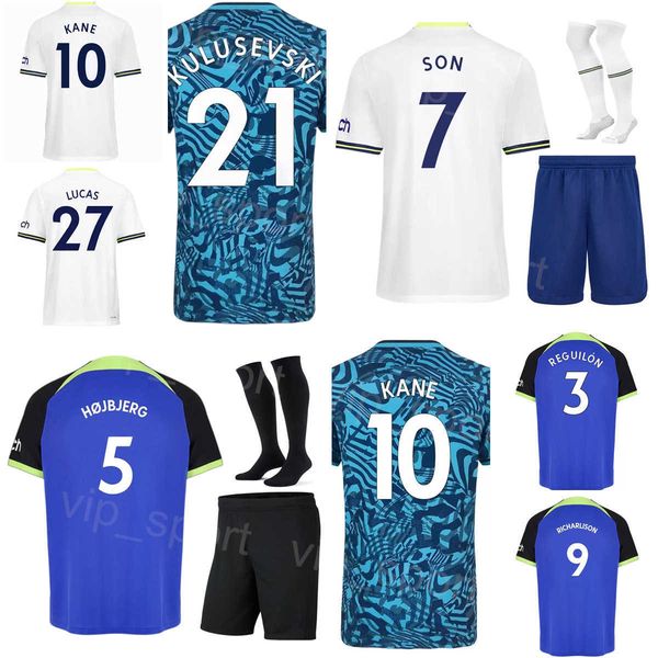 

club men youth 22-23 hojbjerg soccer jersey set lloris reguilon perisic dier richarlison kulusevski sessegnon romero davies kane son lucas f, Black