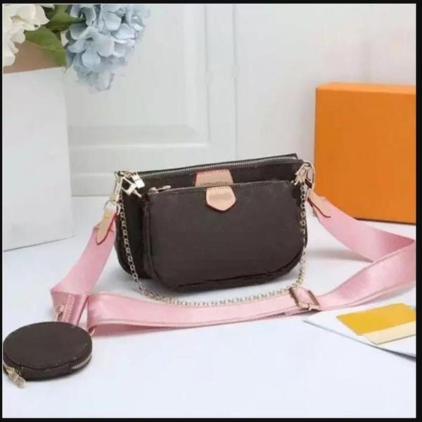 

3pcs set women shoulder bag pochette felicie luxury handbag messenger chain strap purse clutch tote228y, Red;black