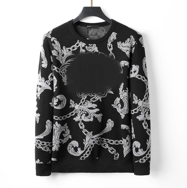 

men's sweaters black casual chic winter jacket long sleeve round collar warm business sweater mens knitted shirt, White;black