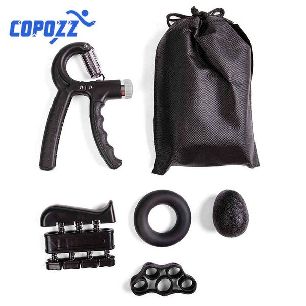 

5pcs set adjustable grip finger strengthener workout kit muscle recovery hand gripper exerciser and stress relief ball344u