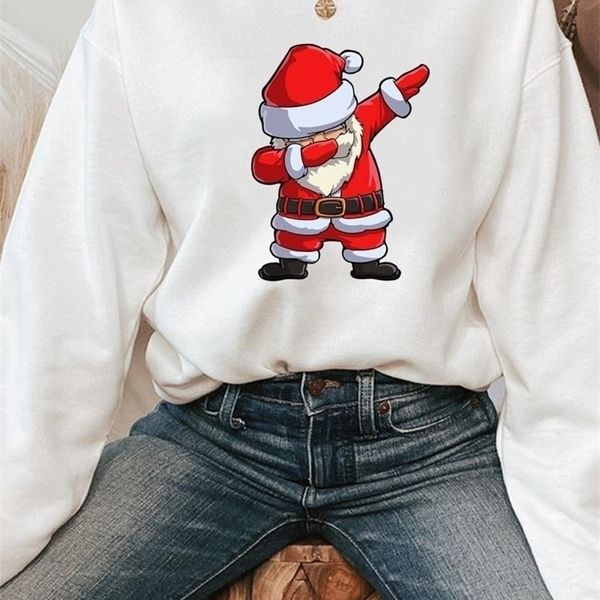 

womens t shirt holiday merry christmas fashion clothing casual female santa clause cartoon funny print pullovers women graphic sweat shirts, White