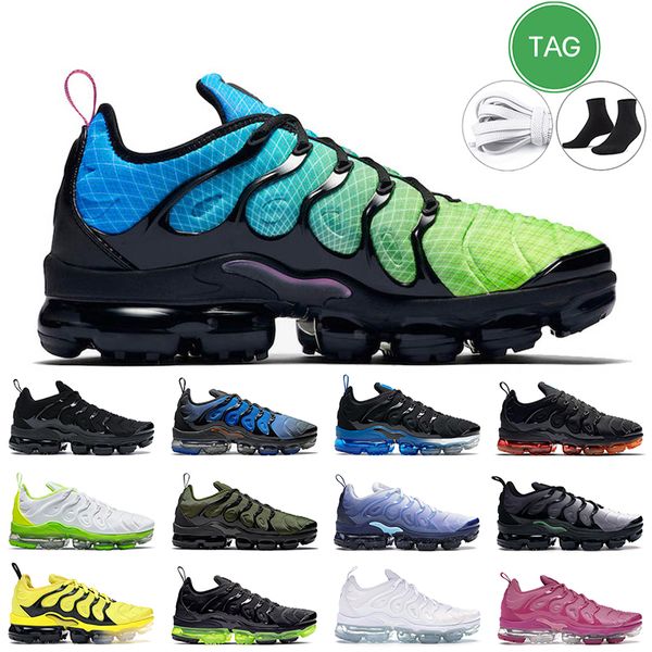 

tn plus outdoor running shoes triple black cool grey men women white university blue red creamsicle violet rough green lemon lime be true sp, White;red