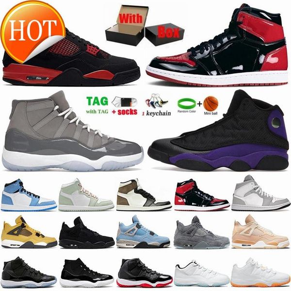 

mens basketball shoes jumpman 1 1s high og patent bred university blue dark mocha red thunder 4 4s black cat 11 11s cool grey women spo285s