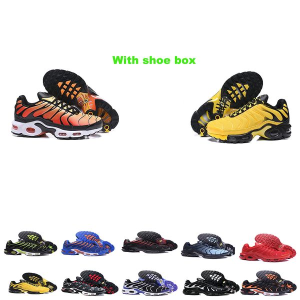 

fashion mens tn casual shoes classic airs plus triple white black gold metallic chaussures tns requin trainers sport red blue laser orange o
