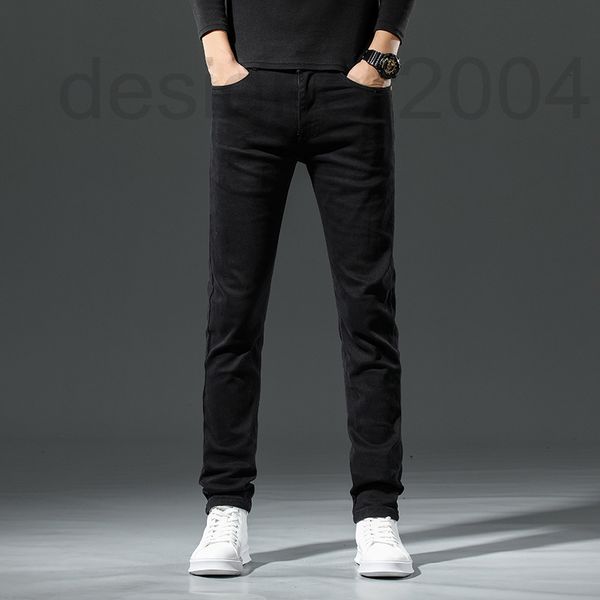 

men's jeans designer 2022 summer korean slim fit feet elastic high-end brand long pants inwc, Blue