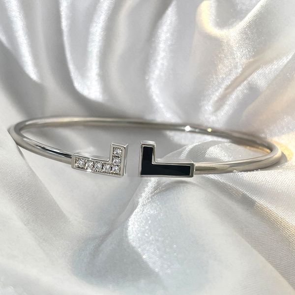 

t bracelet designer bracelets t bangle braclets woman armband bangles braclet pulsera mujer bracciale bracciali braccialetto pulseras gold a, Black
