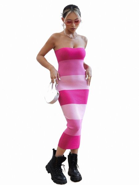 

women's sweaters color block ribbed knit tube sweater dress 20gq#, White;black