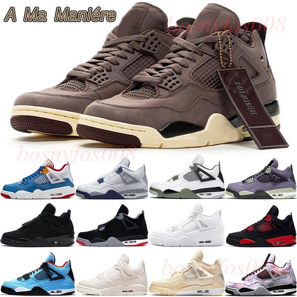

men women jumpman 4s 4 basketball shoes messy room seafoam mens diy royalty starfish midnight navy white oreo trainers sport sneakers 36-47