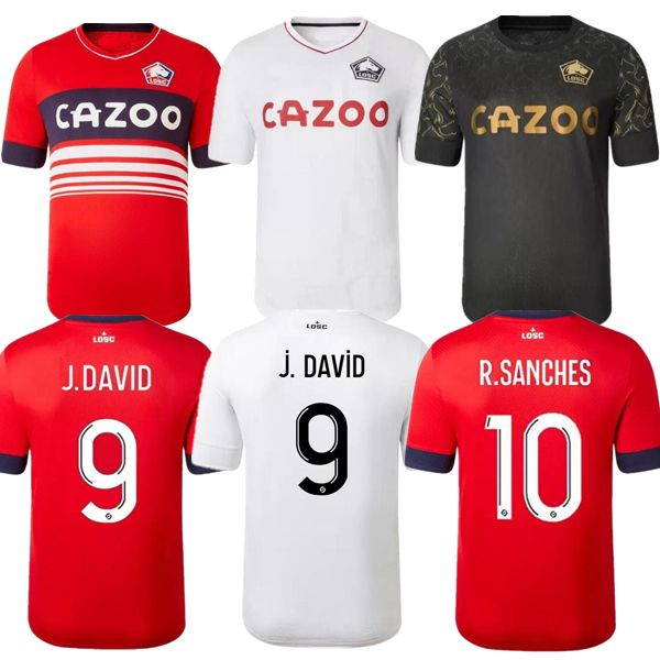 

losc lille 2022 2023 soccer jerseys burak david fonte bamba ben arfa football shirts 22 23 lille olympique r. sanches 10 maillot kids kit zh, Black;yellow