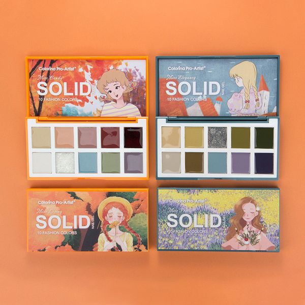 

10 colors solid gel nail polish palette kit oil painting glue pigmented varnish led jelly painting gels for diy drawing, Red;pink
