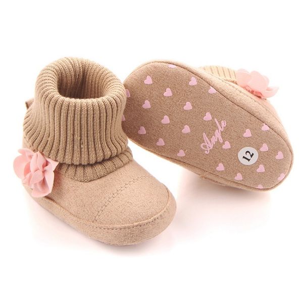 

newborn toddler super warm up flower boots winter shoes cots carriages baby first walkers 3 pairs wholesale, Black;grey