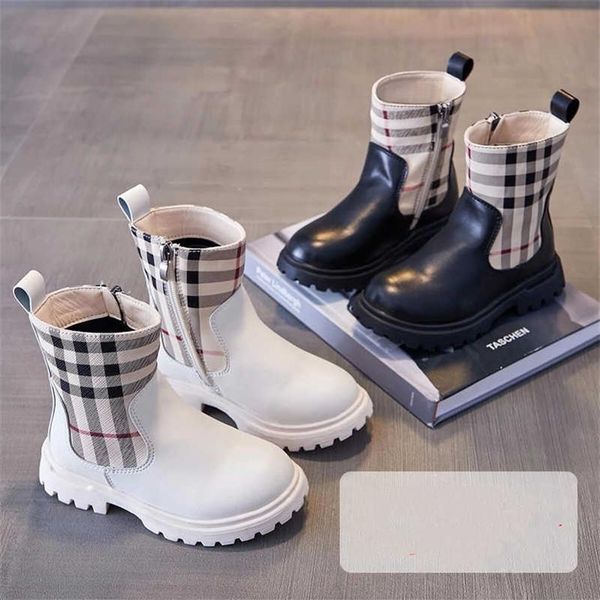 

autumn winter children boot fashion girls kids shoes martin boots a pedal size27-37345q, Black;grey