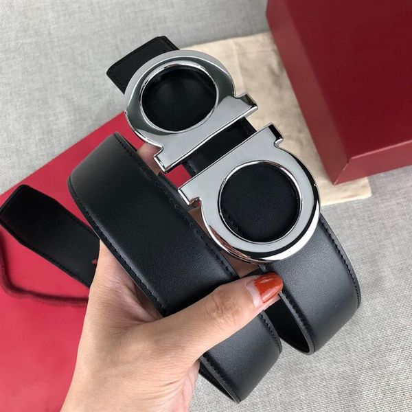 

womens mens designer belt golden and silver buckle belts sports leisure fashion women waistband width 3 4cm with box2262, Black;brown