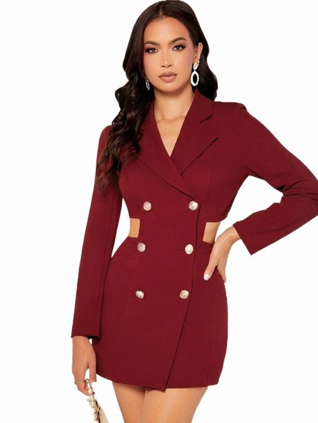 

women's two piece pants lapel collar double breasted blazer dress 148l#, White