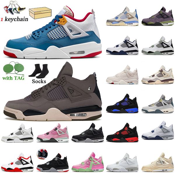 

2022 women mens jumpman 4 4s basketball shoes popular messy room a ma maniere red thunder sail midnight navy black cat outdoor sports design
