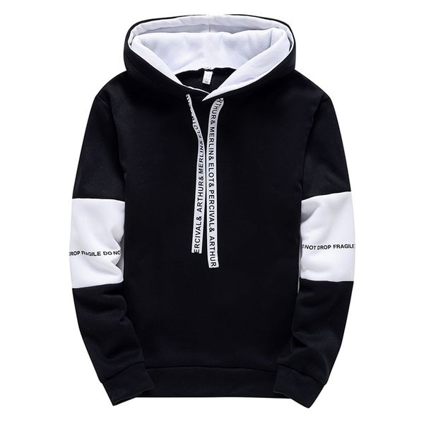 

mens hoodies sweatshirts long sleeve casual printing with letter spring hip hop pullover sports male hooded 220829, Black