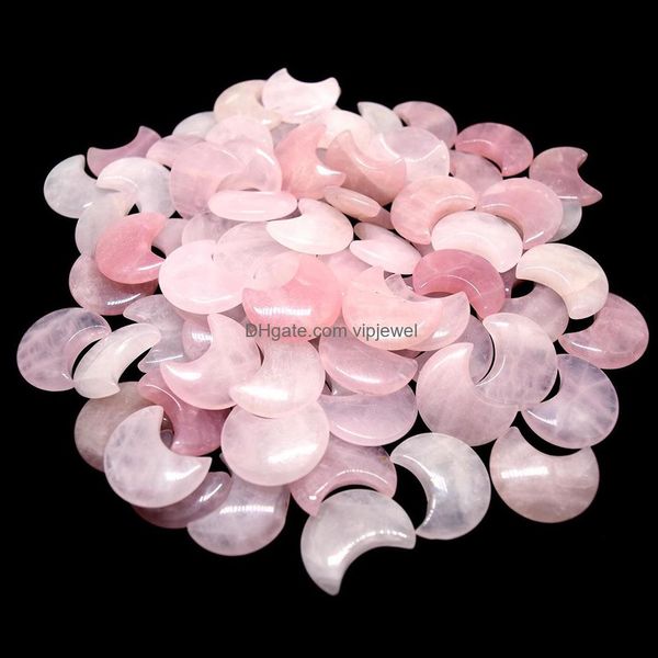 

stone natural stone rose quartz crystal mini crescent moon pendant healing reiki mineral statue crystals ornament home decor vipjewel dh9rl, Black