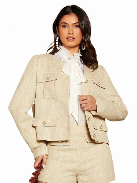 

women's jackets flap pocket solid jacket 2022 new h6uf#, Black;brown