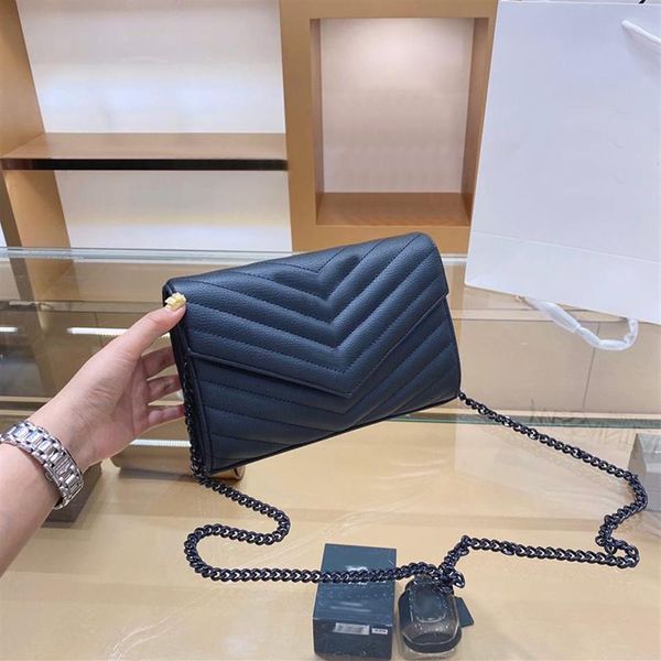 

leather chain wallet fashion clutch bag lady chain shoulder bag cowhide handbag old flower card holder wallet messenger women whole192m, Red;black