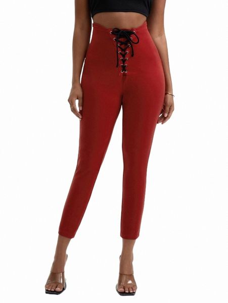 

women's pants & capris x nahal shad lace up front skinny pants x8uz#, Black;white