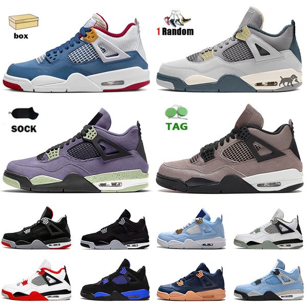 

4 4s new designer large size basketball shoes mens women j4 trainers messy room canyon purple military black cat taupe haze white oreo unive