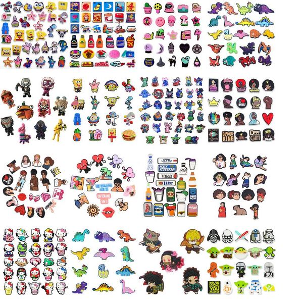 

wangdefa cartoons shoe charms parts accessories for croc bracelet wristband decoration kids holiday party amwhp, White;pink