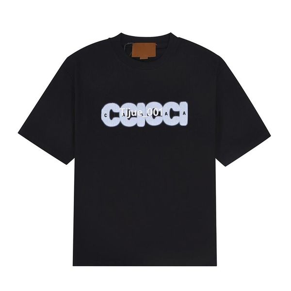 

22ss new simple vague printed tee vacation classic man women early autumn summer short sleeve high end designer casual fashion t-shirt tjamt, White;black