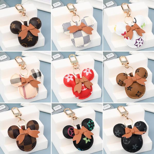

mouse designer letter printing keychain wallet keyring 20 style purse pendant car chain charm flower mini coin holder keychains bag trinket, Silver