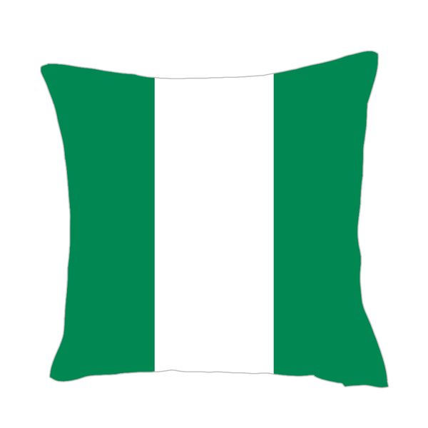 

nigeria flag throwpillow cover factory supply good price polyester satin pillow cover