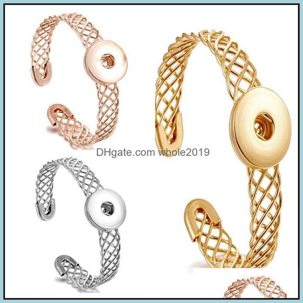 

cuff noosa snap bracelet jewelry sier gold ginger buttons open cuff bangle fit diy 18mm snaps classic drop delivery 2021 dhseller2010 dhf2c, White
