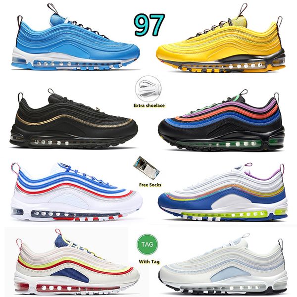 

97 outdoor shoes blue hero 97s bright citron easter ghost black metallic gold black multi corduroy white running shoe for men and women