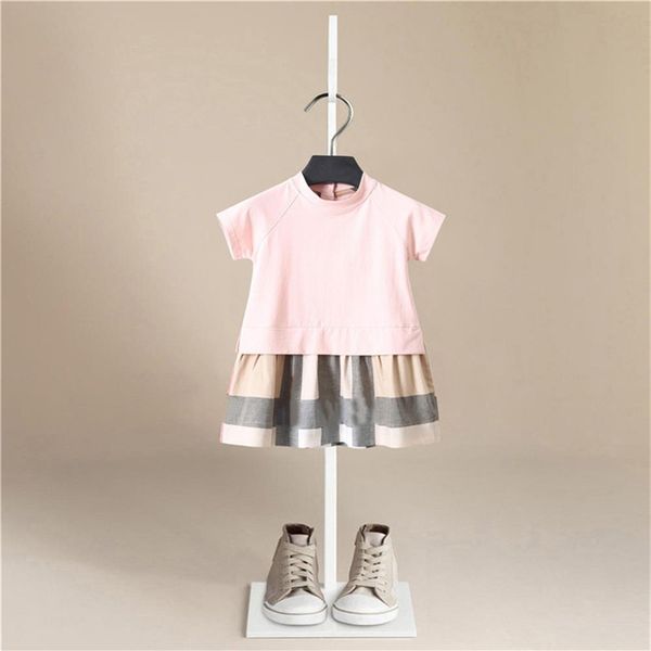 

girl dress 2019 new baby dresses stripe summer short sleeve princess dress female baby summer clothes kids girl clothes f1130218h, Red;yellow