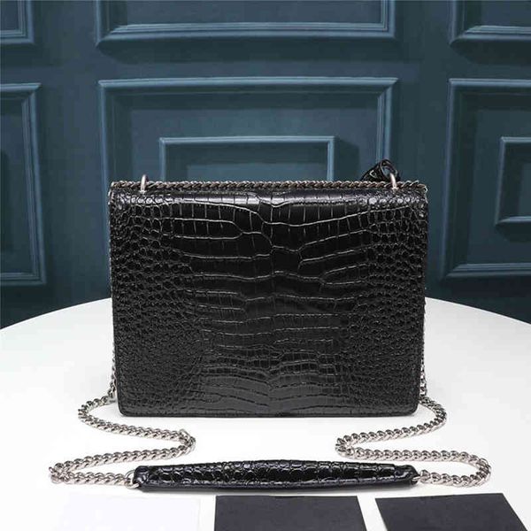 

crocodile leather crossbody bag ladies chain shoulder bag 220830